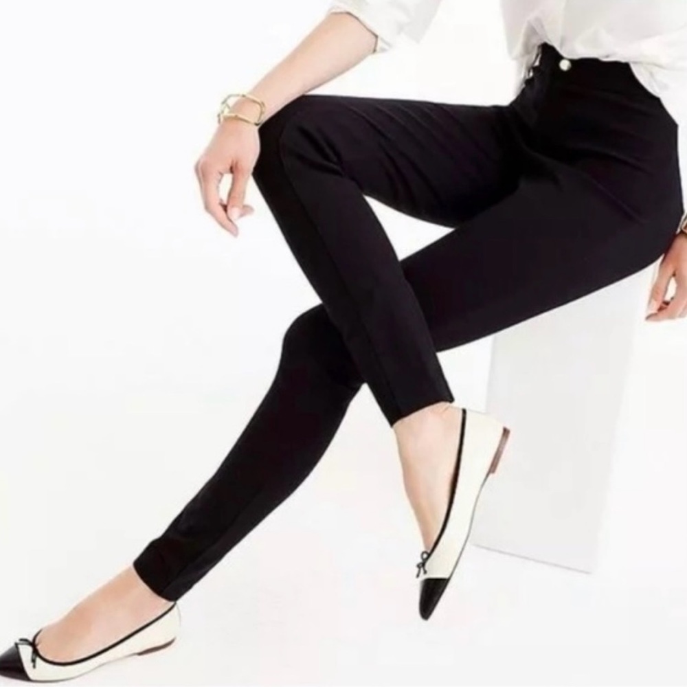 J. Crew Pixi Ponte Pant Black Slim-Fit Size 6R